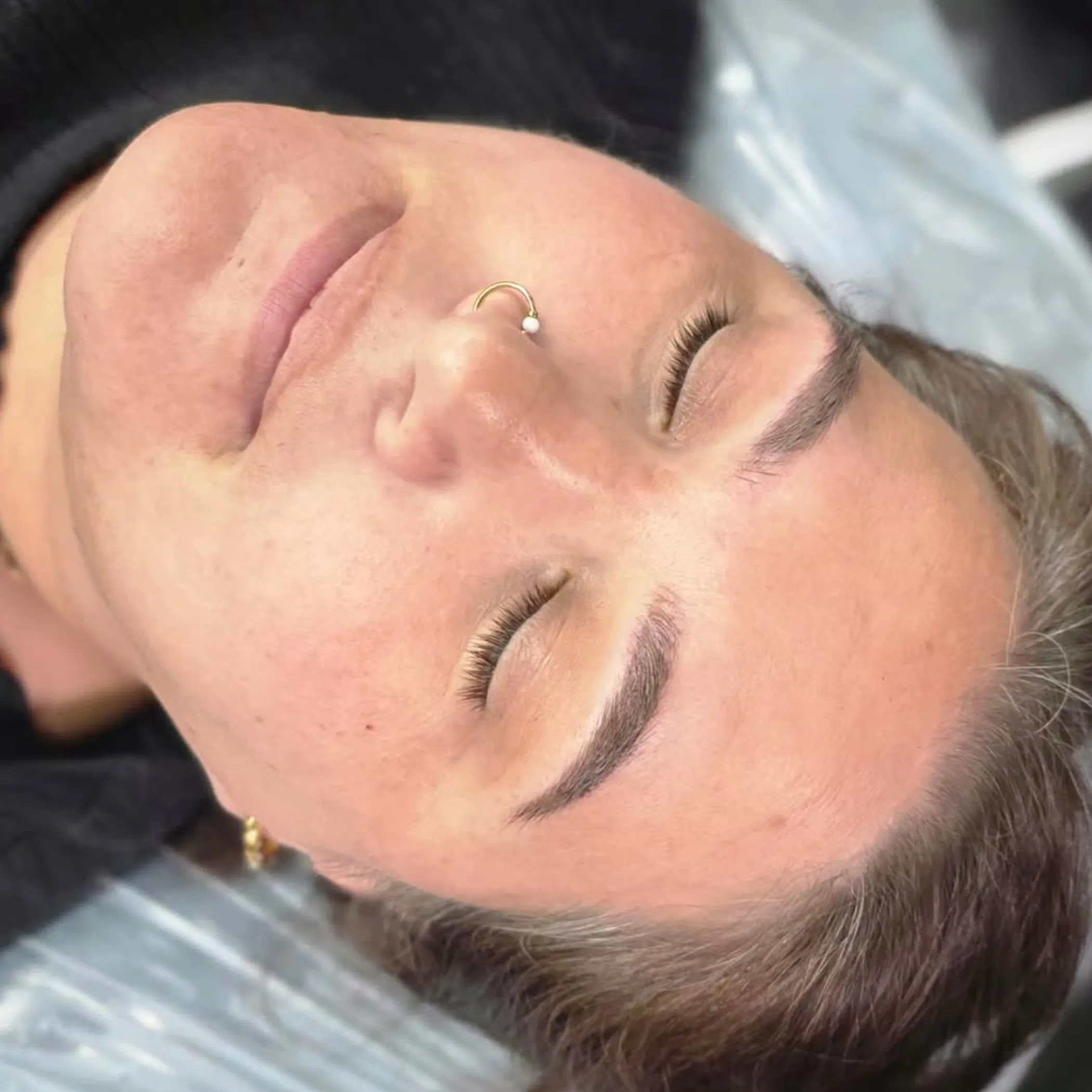 healed powder brows close-up